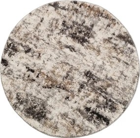 Okrúhly koberec Plush Deluxe béžovo-biely fľakovaný | Shaggy Rozmer: 60x60 cm