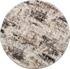 Okrúhly koberec Plush Deluxe béžovo-biely fľakovaný | Shaggy Rozmer: 60x60 cm