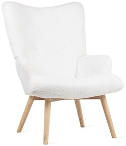 Kreslo ušiak MOSS BOUCLÉ WHITE
