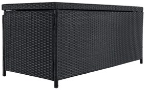 Záhradný úložný box/lavica, čierna/prírodná/krémová, BEMUS