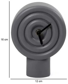 Stolové keramické hodiny 16 cm 1xAA sivé