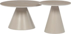 Set dvoch konferenčných stolíkov CT-F4118 TRV keramický, travertín
