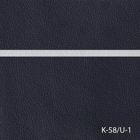 Kožená rohová sedacia súprava DUBAJ LUX XL II, pravá, tm. modrá (K-58)_biela (U-1)