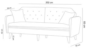 3-miestna pohovka Terra 202 cm krémová