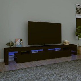 TV skrinka s LED svetlami čierna 260x36,5x40 cm