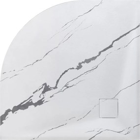 Besco Štvrťkruhová sprchová vanička z SMC kompozitu VEXO MARBLE HR 90x90 BESCO-Rozmery: 90x90
