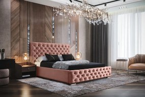 MANŽELSKÁ ČALÚNENÁ POSTEĽ BARON 200x200 S ROŠTOM CHESTERFIELD
