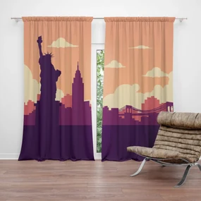 Sablio Záves New York Socha slobody Art: 2ks 140x250cm