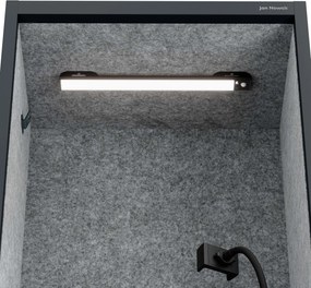 Akustická kabína SALLY MentalBox 600 mm – antracitový korpus, sivé sedadlo