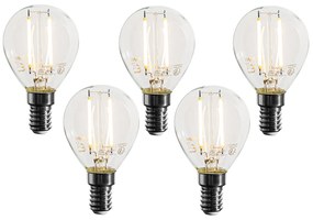 Sada 5 stmievateľných LED žiaroviek E14 P45 číra 3W 250 lm 2700K