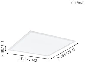 Eglo 98766-LED RGBW Stmievateľné svietidlo SALOBRENA-B LED/32,5W/230V 60x60 cm +DO
