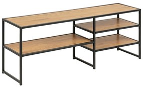 TV stolík v dekore duba v čierno-prírodnej farbe 120x46 cm Seaford – Actona