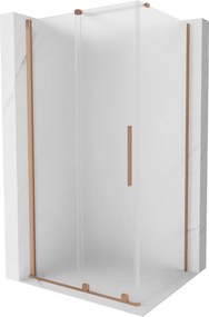 Mexen Velar, sprchový kút s posuvnými dverami 130 x 90 cm, 8mm sklo námraza, medená matná, 871-130-090-31-65