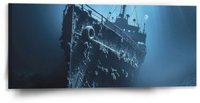 Sablio Obraz Vrak lode na dne mora - 110x50 cm