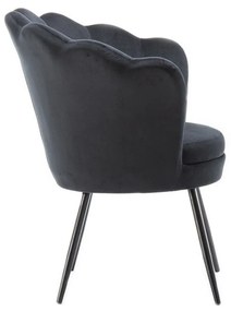 LuxuryForm DESIGN Kreslo FREY VELUR s čiernymi nohami - čierne
