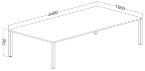Konferenčný stôl ProOffice 120 x 240 x 74,2 cm, buk