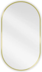 Mexen Loft oválne kúpeľňové zrkadlo 80 x 45 cm, rám v brúsenom zlatom prevedení - 9851-080-045-000-50