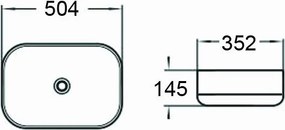 Mexen Daria, umývadlo na dosku 50 x 35 cm, čierna matná, 21935085