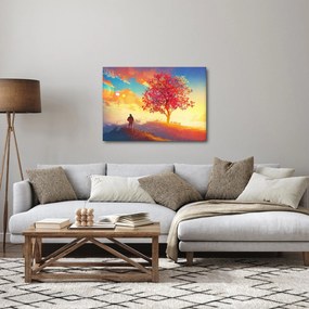 Obraz stromu na kopci (70x50 cm)