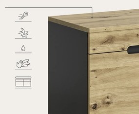 Predsieňová zostava Cano (5-dielna), šedá/dub artisan