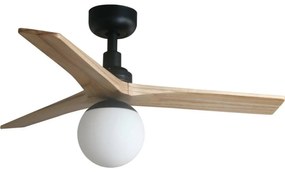 FARO 34284WT-11L-Str. vent. KLIM S 1xE27/15W/230V borovica/čierna pr.92,5cm WT+D