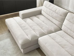 Béžová zamatová rohová pohovka (ľavý roh/s leňoškou) Sierra – Bobochic Paris