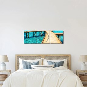 Obraz - Mólo (s hodinami) (90x30 cm)