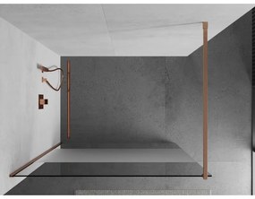 Mexen Kioto, sprchová zástena Walk-In 70 x 200 cm, 8mm číre sklo-námraza, medený matný profil, 800-070-101-65-35