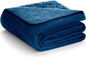 Modrý pléd cez posteľ AmeliaHome Laila Royal, 260 x 240 cm