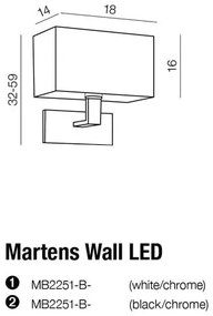 Moderné svietidlo AZZARDO MARTENS wall white AZ1525