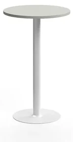 Barový stôl VERTICUS, Ø700x1100 mm, svetlošedá/biela