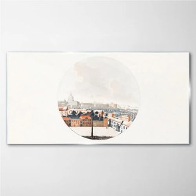 Obraz na skle Kreslenie mestskej krajiny oblohy