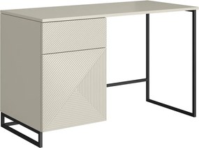 Písací stôl Asha 120 cm so zásuvkou - kašmír / čierna konštrukcia
