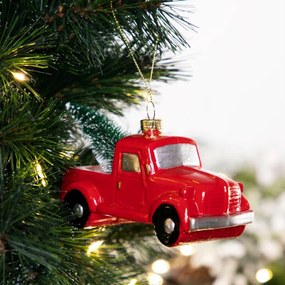 Závesná vianočná dekorácia EVI RED auto 802350