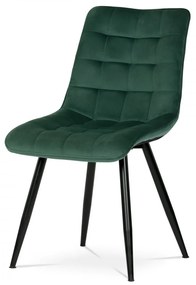 Jedálenská stolička BECCA — kov, látka, čierna / zelená