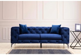 Tmavomodrá zamatová pohovka 197 cm Como – Artie