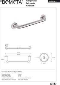 Bemeta Design NEO: Madlo, 300 mm - 102307015