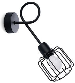 Nástenné svietidlo Beluci, 1x čierne drôtené tienidlo
