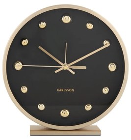 Karlsson 5970BK dizajnové stolné hodiny/budík čierna, pr. 16 cm
