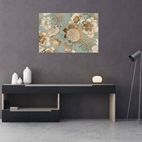 Obraz zlatých kvetov (90x60 cm)
