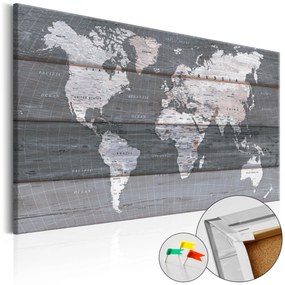 Artgeist Obraz na korku - Grey Earth [Cork Map] Veľkosť: 90x60