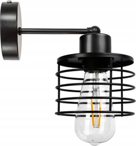 BERGE Nástenná lampa - kinkiet - E27 - PRUŽINA - čierna