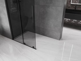 Mexen Velar, sprchová zástena s posuvnými dverami Walk-in 80 x 200 cm, 8mm šedé sklo, čierna matná, 871-080-000-43-70
