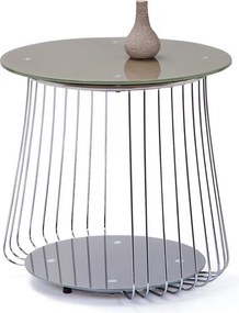 Odkladací stolík Rivoli, kov/cappuccino sklo