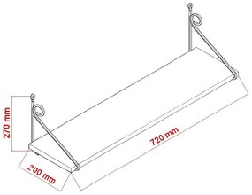 Malá nástenná polička Seramoni dub