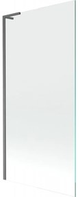 Mexen Next, vaňová zástena 1-krídlová 90 x 150 cm, fixné krídlo, 6 mm číre sklo, brúsený grafit profil, 895-090-000-03-00-66