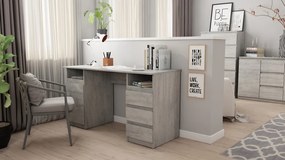 Komoda s 3 zásuvkami Carlos, šedý beton, 120 cm