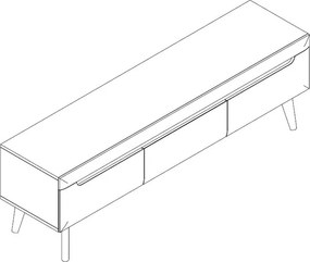 Široká TV skrinka Nordi, dub artisan, 160 cm