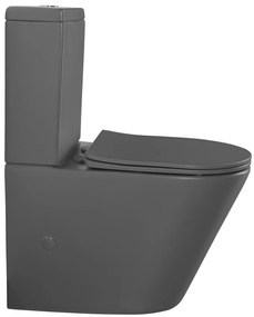 Sapho Sapho, PACO kombi WC, Rimless, spodný/zadný odpad, sivá mat, PC1012WRGR