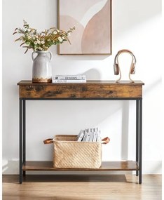 Odkladací stolík LUVOR hnedý/čierny